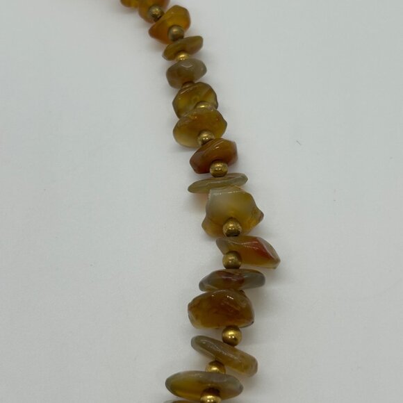 Vintage Amber Nugget Necklace Graduated Butterscotch Honey Chips With Gold-Tone - Picture 7 of 16